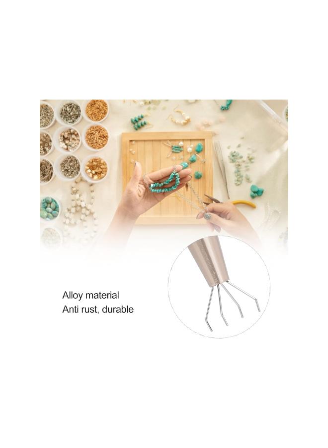 4 Prongs Grabber Jewelry Pick Up Tool, Metal Prong for Gems Diamond Pearls Beads Small Parts, Catcher Holder Jewelry Making Accessory(grey) - Image 2