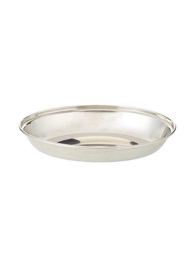RAJ Raj Oval Stainless Steel Deep Serving Plate Silver ODP002, Soup Plate Salad Plate, Dessert Plate-20CM  - Image 1