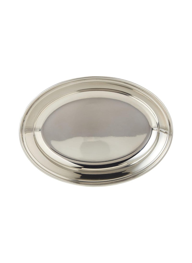 RAJ Raj Oval Stainless Steel Deep Serving Plate Silver ODP002, Soup Plate Salad Plate, Dessert Plate-20CM  - Image 3