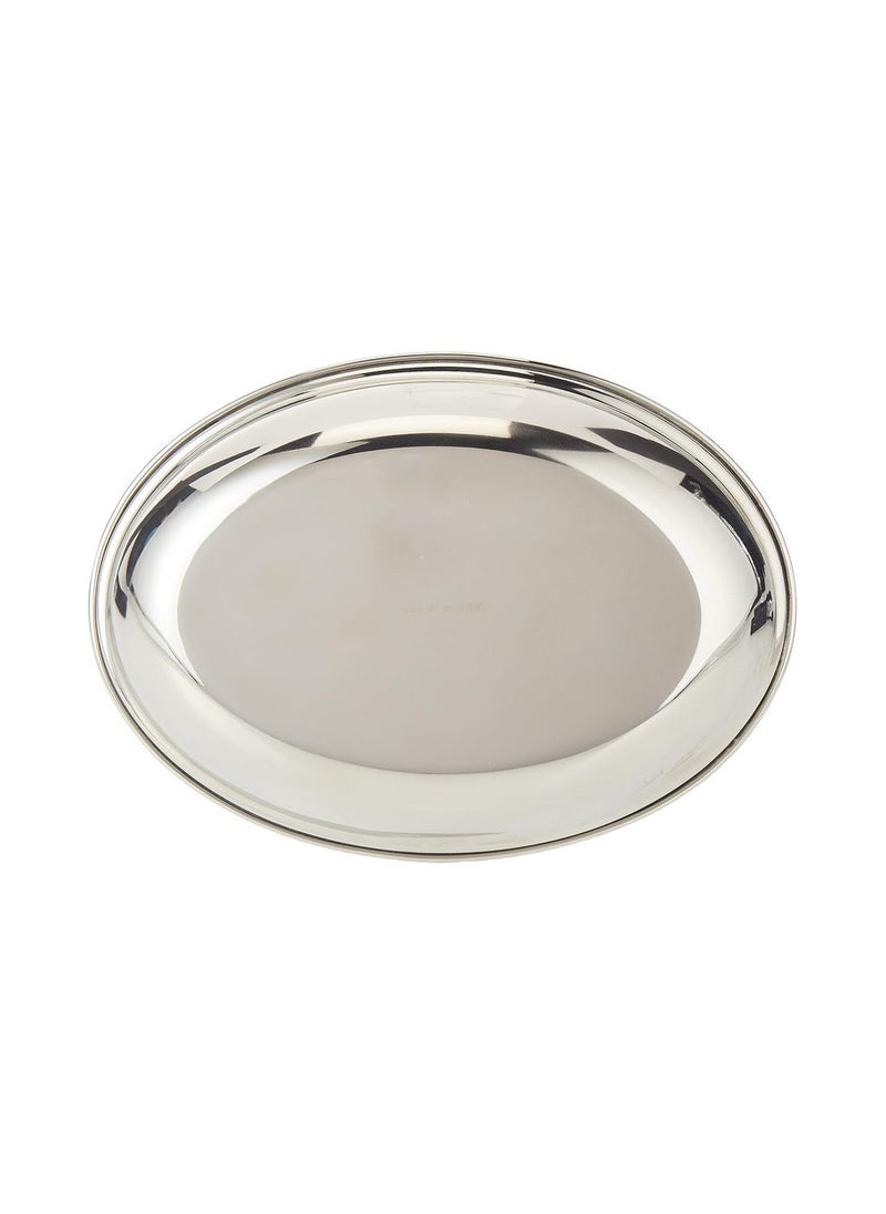 RAJ Raj Oval Stainless Steel Deep Serving Plate Silver ODP002, Soup Plate Salad Plate, Dessert Plate-20CM  - Image 2