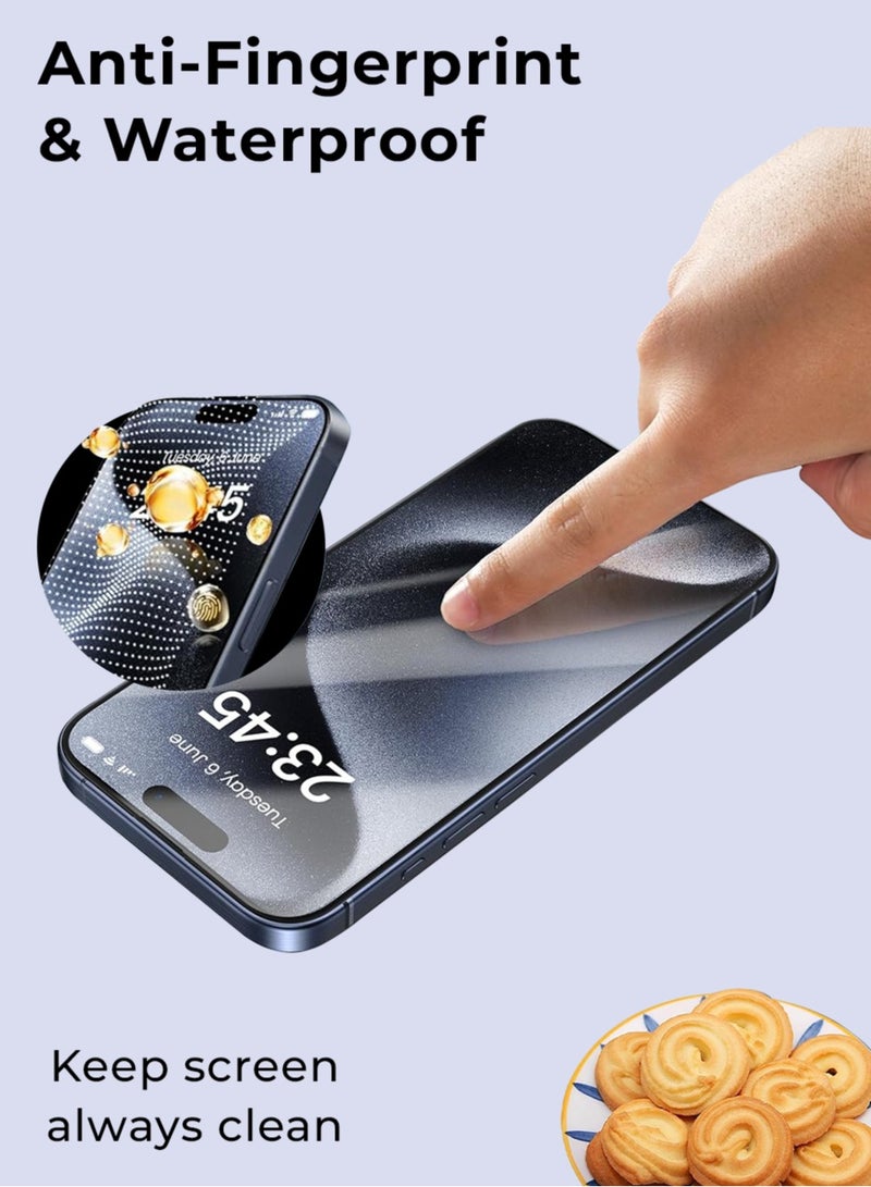 glassology iPhone 16 Pro 9H Tempered Glass Screen Protector Scratch Resistant Ultra Clear Anti Fingerprint Case Friendly - Image 5