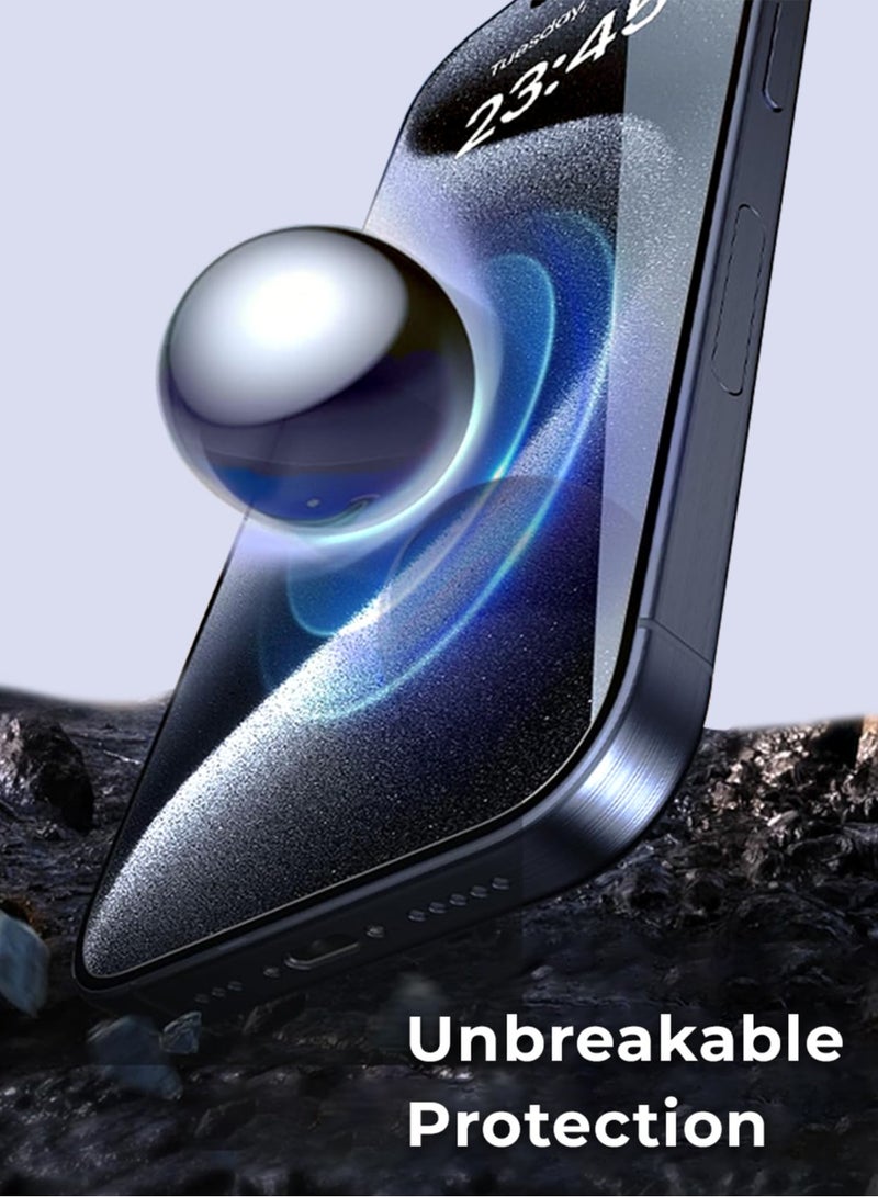 glassology iPhone 16 Pro 9H Tempered Glass Screen Protector Scratch Resistant Ultra Clear Anti Fingerprint Case Friendly - Image 3
