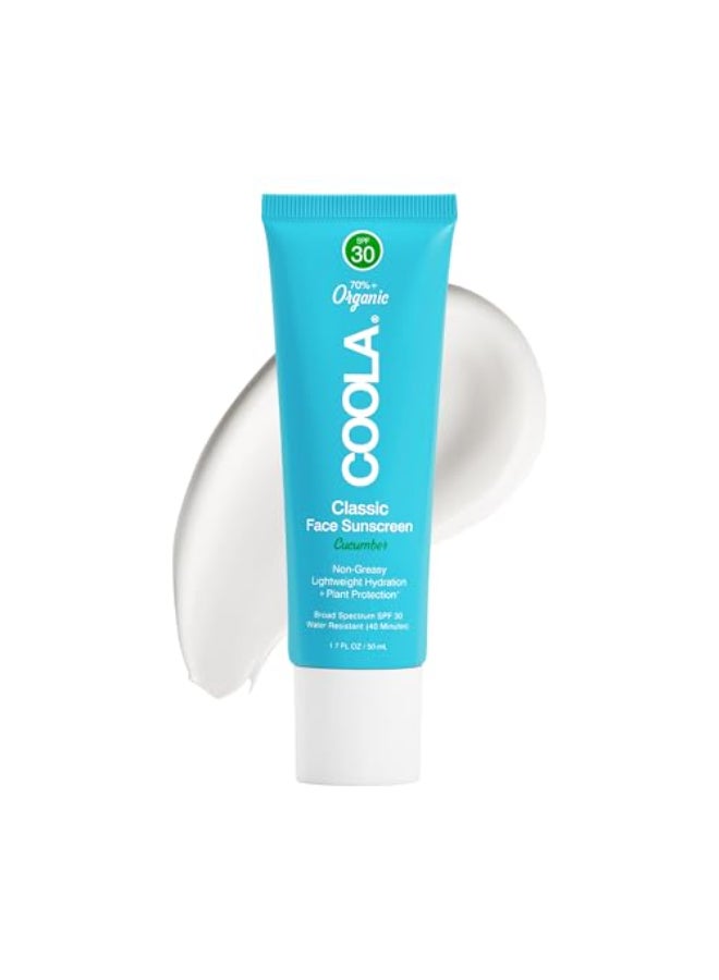 COOLA Organic Face Sunscreen SPF 30 Sunblock Lotion Dermatologist Tested Skin Care for Daily Protection Vegan and Gluten Free Cucumber 17 Fl Oz - Image 1