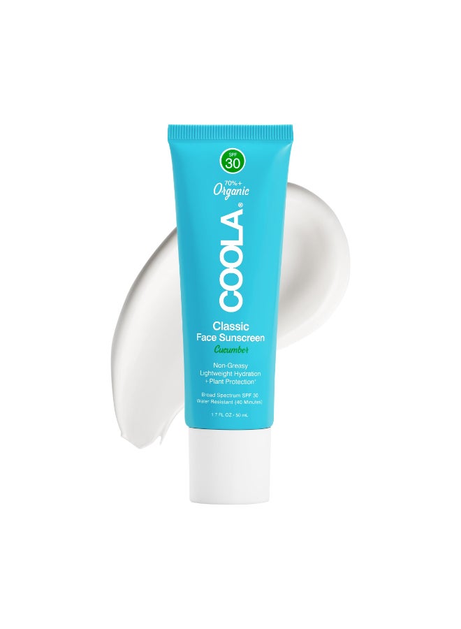 COOLA Organic Face Sunscreen SPF 30 Sunblock Lotion Dermatologist Tested Skin Care for Daily Protection Vegan and Gluten Free Cucumber 17 Fl Oz - Image 3