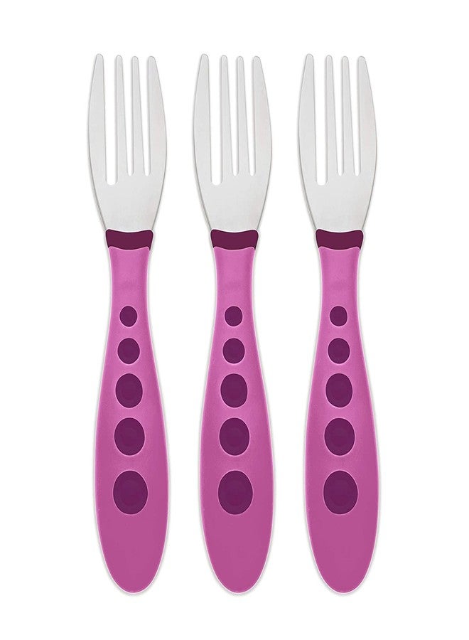 NUK First Essentials Kiddy Cutlery Forks (3 Count (Pack of 1) Purple) - Image 1