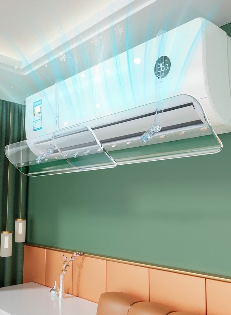 Adjustable Air Conditioner Deflector PVC Air Flow Deflector with 270° Adjustable Ac Wind Deflector ,Air Conditioning Wind Shield Universal,Air Diverter Cover Anti-Wind Baffles for Home Office(18*50-102CM)MKS-248