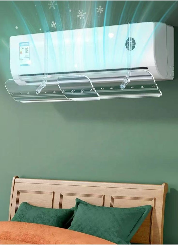 Generic Adjustable Air Conditioner Deflector PVC Air Flow Deflector with 270° Adjustable Ac Wind Deflector ,Air Conditioning Wind Shield Universal，Air Diverter Cover Anti-Wind Baffles for Home Office（18*50-102CM）MKS-248  - Image 2