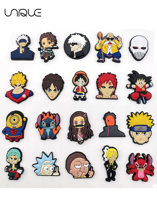 Unique 20 Pieces Japanese Anime Character Collection Shoe Buckles, Cartoon Anime Collection Series Charm Shoes Charm Crocodile Hole Shoes for Kids, Boys, Girls, Men and Women Party Gifts - Image 3