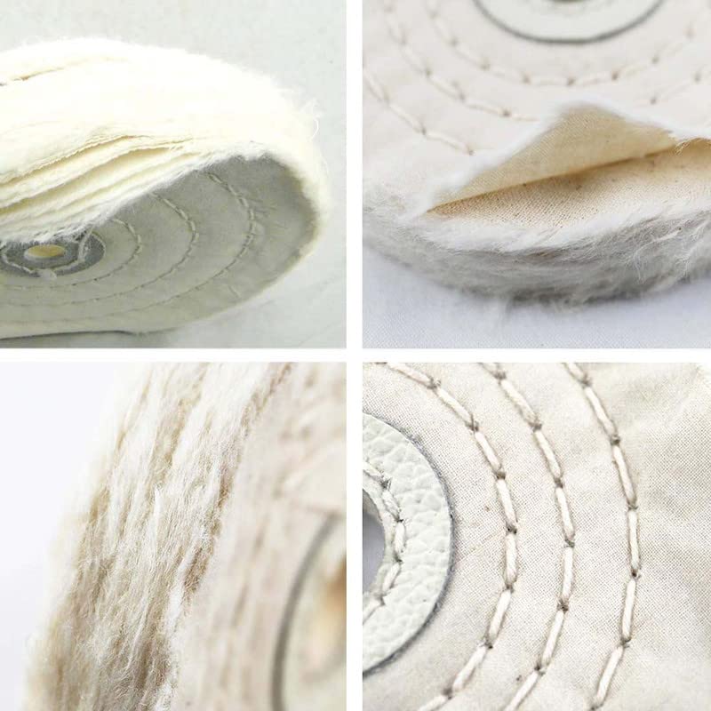 DIY Crafts Pack of 3 Pcs 3 inch Pad Off White Spiral Stitched Cotton Buffing Polish Wheel Bench Grinder Polishing Wheel Layers Cotton Spiral Stitched Cotton Pack of 3 Pcs 3 inch Pad Off White - Image 2