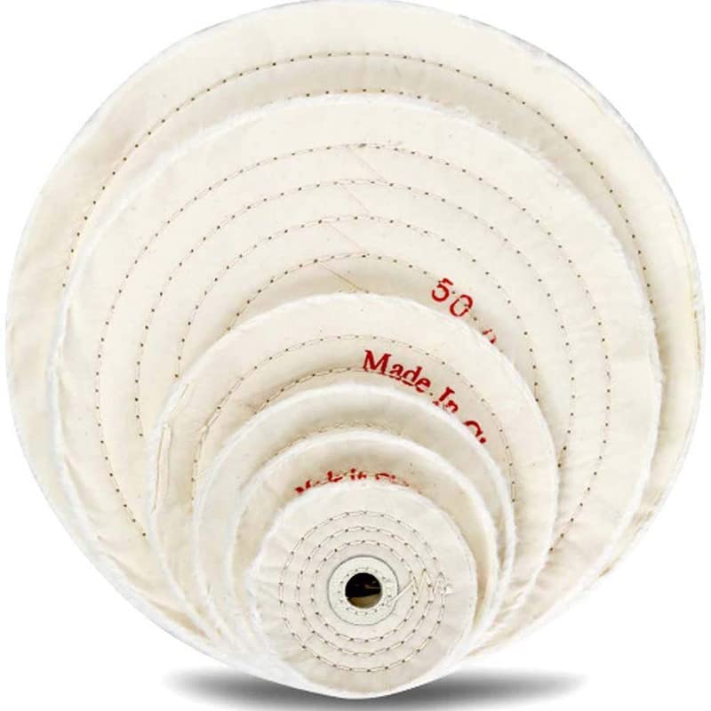 DIY Crafts Pack of 3 Pcs 3 inch Pad Off White Spiral Stitched Cotton Buffing Polish Wheel Bench Grinder Polishing Wheel Layers Cotton Spiral Stitched Cotton Pack of 3 Pcs 3 inch Pad Off White - Image 3