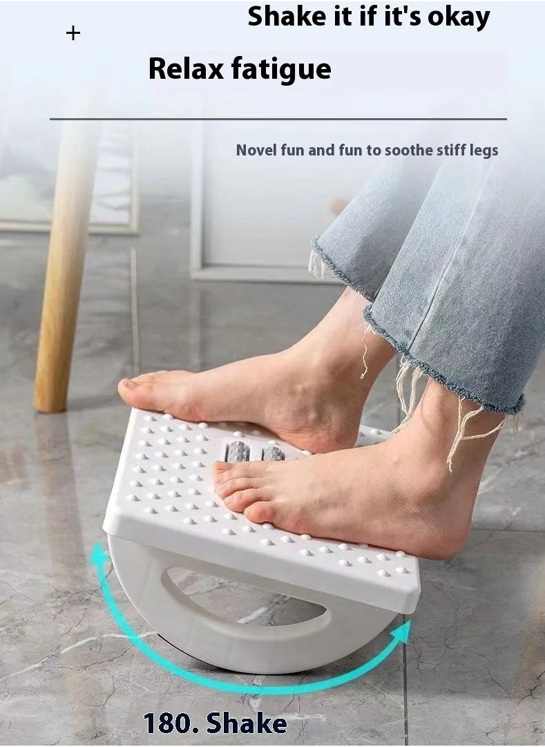 AROAQ Foot Rest, Adjustable Height Under Desk Foot Rest, Ergonomic Foot Stool With Massage Rollers, Lightweight And Portable Rocking Foot Nursing Stool For Home And Office, (1pc, White)  - Image 2