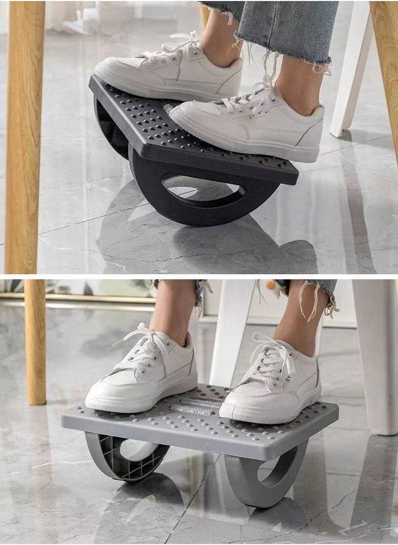 AROAQ Foot Rest, Adjustable Height Under Desk Foot Rest, Ergonomic Foot Stool With Massage Rollers, Lightweight And Portable Rocking Foot Nursing Stool For Home And Office, (1pc, White)  - Image 3