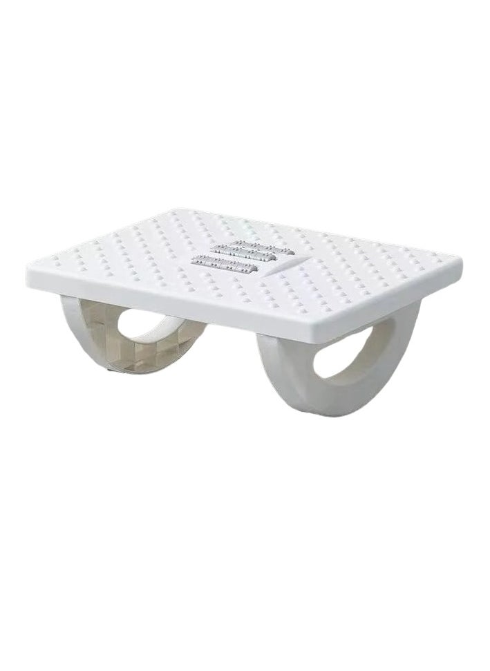 AROAQ Foot Rest, Adjustable Height Under Desk Foot Rest, Ergonomic Foot Stool With Massage Rollers, Lightweight And Portable Rocking Foot Nursing Stool For Home And Office, (1pc, White)  - Image 1