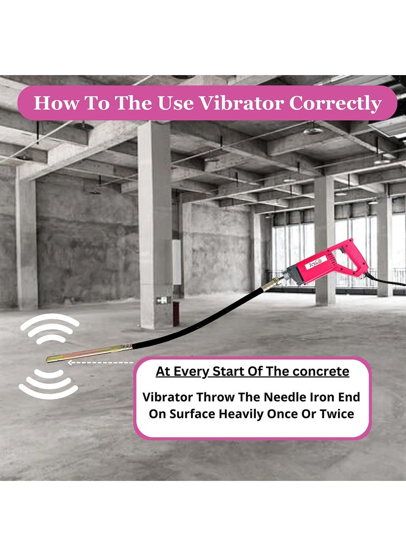ICYLIFE ICYLIFE 1290WATT Concrete Vibratoriron Machine With 3 Mtr Needle Electric Concrete Vibrator 13400rpm  - Image 5