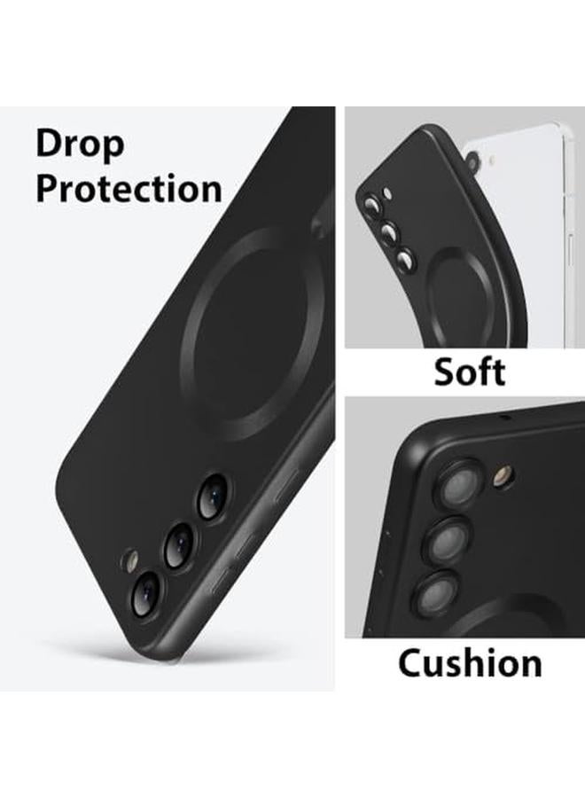 erorex Silicone Magnetic Case For Samsung Galaxy S24 Compatible With Mag Safe Camera All Round Protection Shockproof Phone Case For Galaxy S24，Black  - Image 3