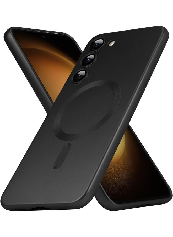 erorex Silicone Magnetic Case For Samsung Galaxy S24 Compatible With Mag Safe Camera All Round Protection Shockproof Phone Case For Galaxy S24，Black  - Image 1