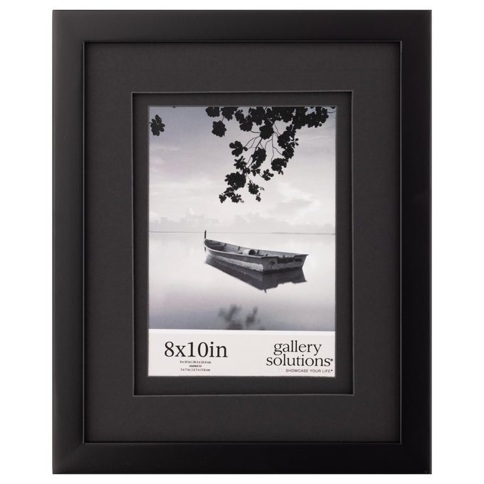 presents 8x10 Black Frame with Double Mat For 5x7 Photos Versatile for Wall or Tabletop Display Rectangular Poster Frame