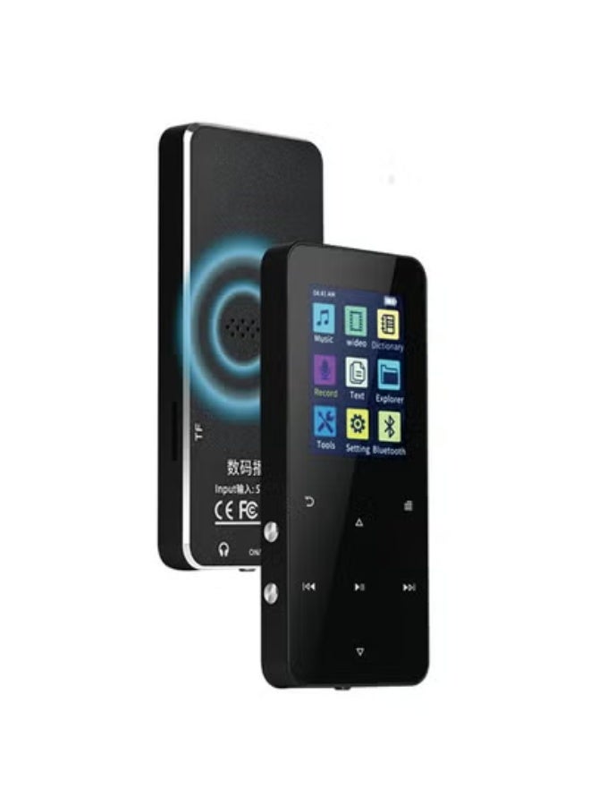 Metal Bluetooth MP3 Player with Touch Screen - 16GB Internal Memory + 128GB Expandable Card, Recording, FM, Bluetooth, and Speaker Function - Image 1