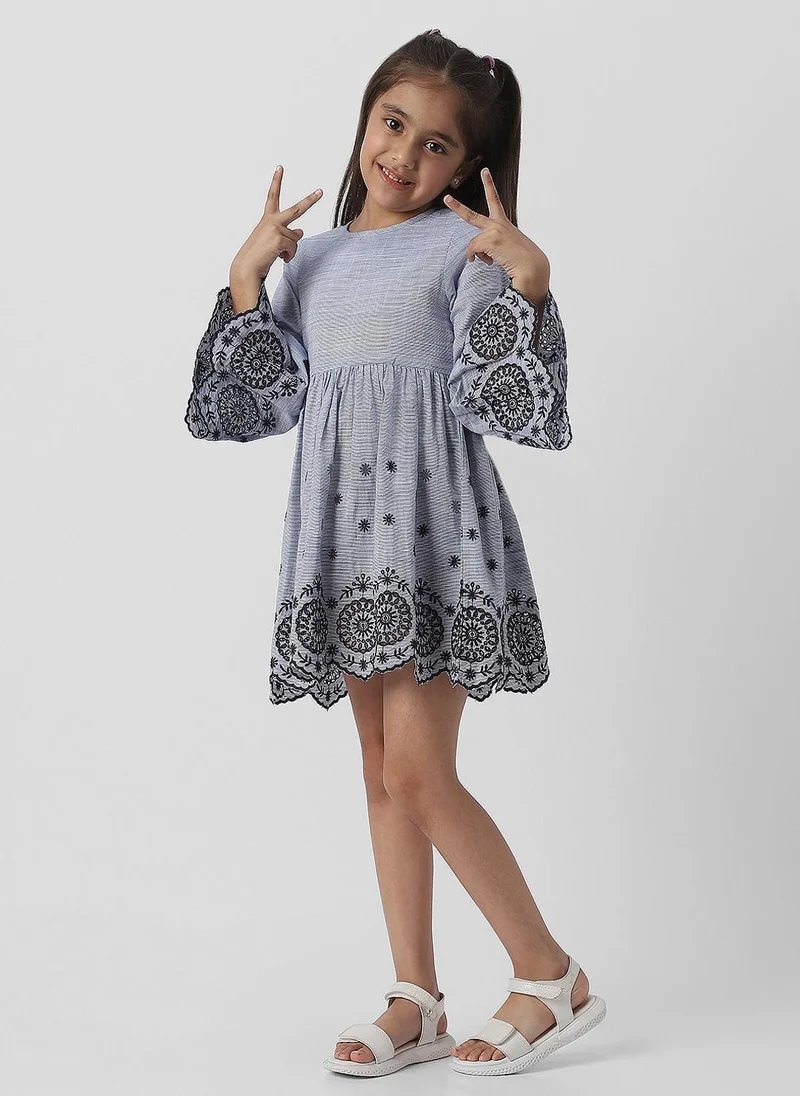 نوتيناتي Nautinati Girls' Cotton and Schiffli Frock