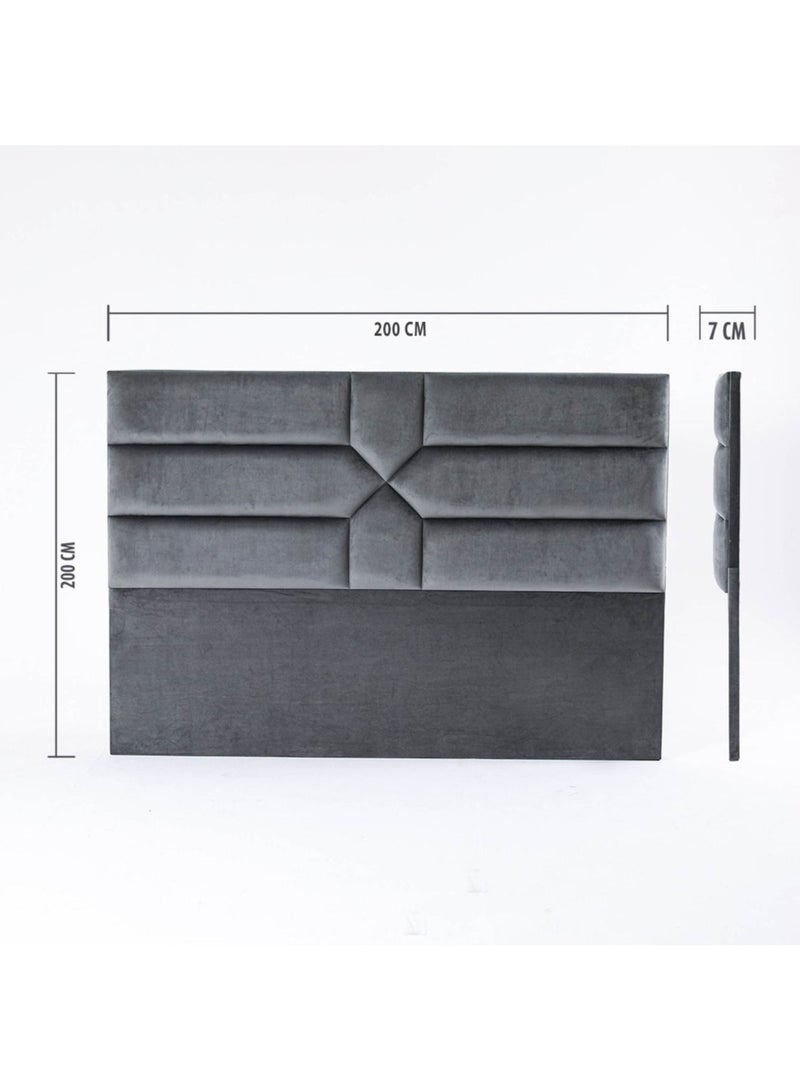 Karnak Estella Premium Upholstered Velvet Bed Frame Bedroom Furniture Strong And Sturdy Modern Design Wooden Bed | Quiet & Comfortable Bed (Super King - 200x200cm, Grey) - Image 2