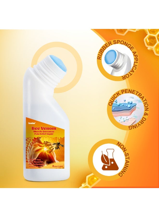 Sumifun Bee Venom Muscle Relief Liquid Roll-On, Effective Joint Pain and Soreness Treatment, Herbal Massage Oil for Neck Shoulder Back Pain, Quick Relief Formula for Sports Recovery and Daily Care - Image 5