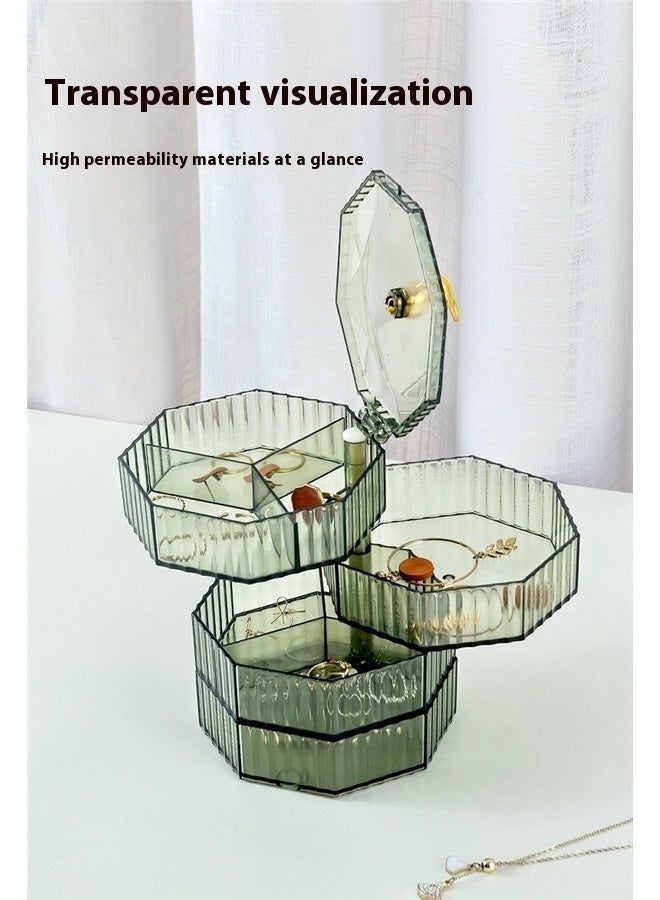 Generic Jewelry Organizer with Handle, 4-Layer Acrylic Jewelry Box, Clear Jewelry Boxes for Women Girls, Make up Earring Organizer  - Image 5