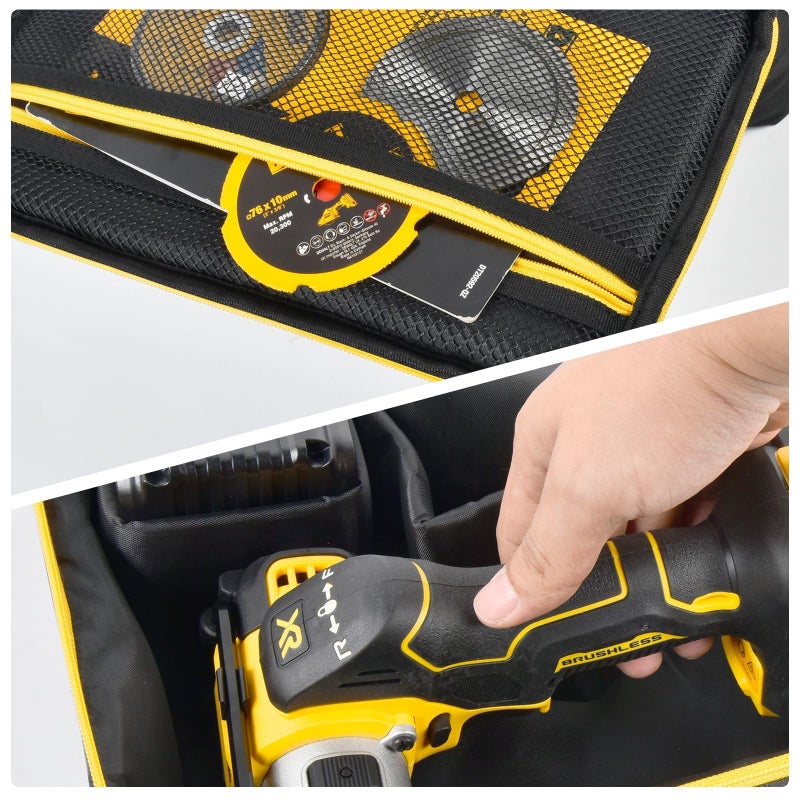 Tanmqin Bag Compatible with DEWALT 20V MAX Cut Off Tool 3 in 1 Brushless (DCS438B), Storage Case Carrying Holder Organizer for Charger, Batteries, Cutting Wheel and Other Accessories (Box Only) - Image 2