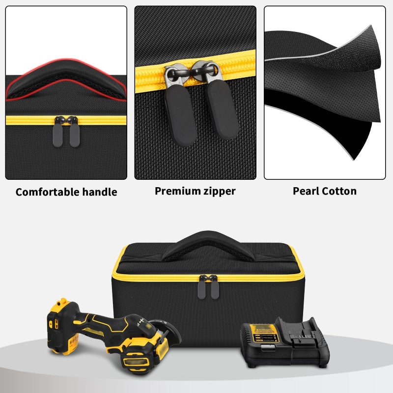 Tanmqin Bag Compatible with DEWALT 20V MAX Cut Off Tool 3 in 1 Brushless (DCS438B), Storage Case Carrying Holder Organizer for Charger, Batteries, Cutting Wheel and Other Accessories (Box Only) - Image 3