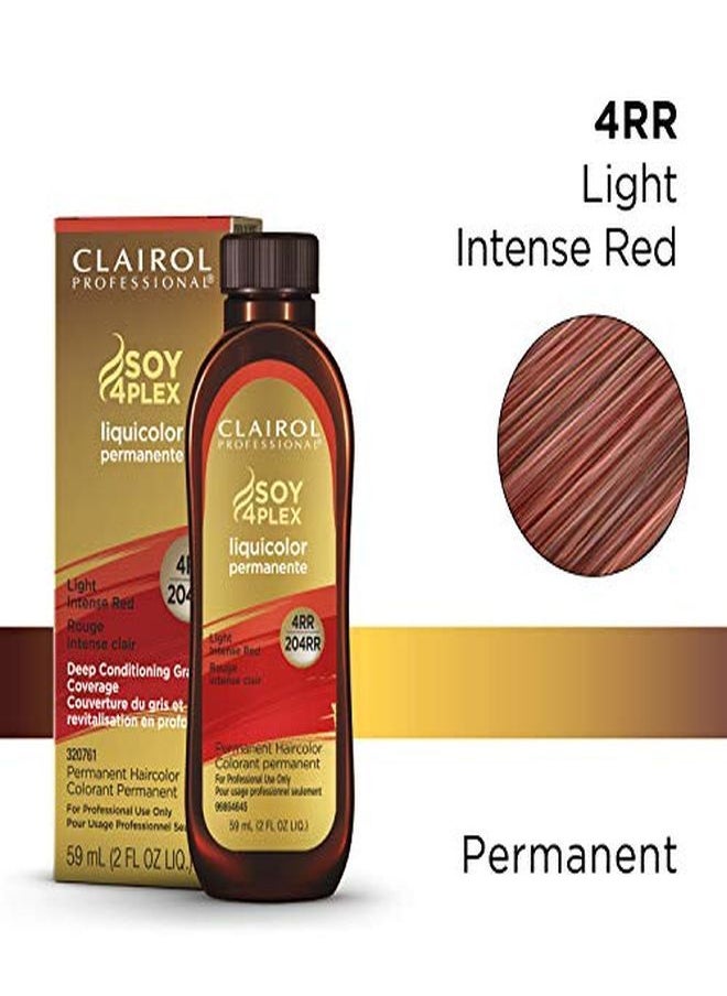 CLAIROL PROFESSIONAL - صبغة الشعر الدائمة ليكويكولور للون الشعر الداكن، 4Rr أحمر فاتح مكثف، 2 أونصة. - Image 1