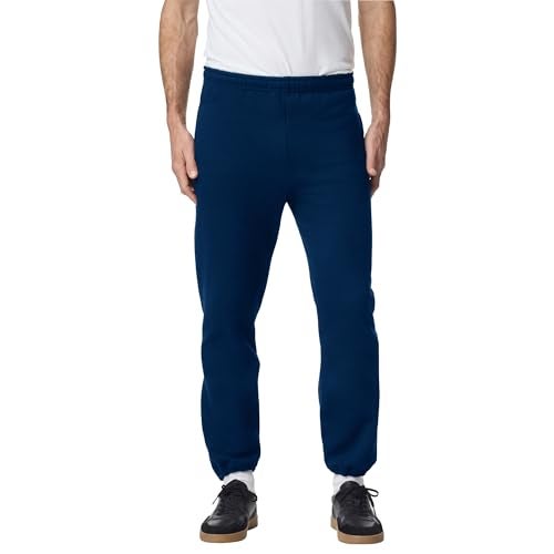 Gildan mens Fleece Elastic Bottom Sweatpants With Pockets, Style G18100 Pants, Navy, Small US - Image 1