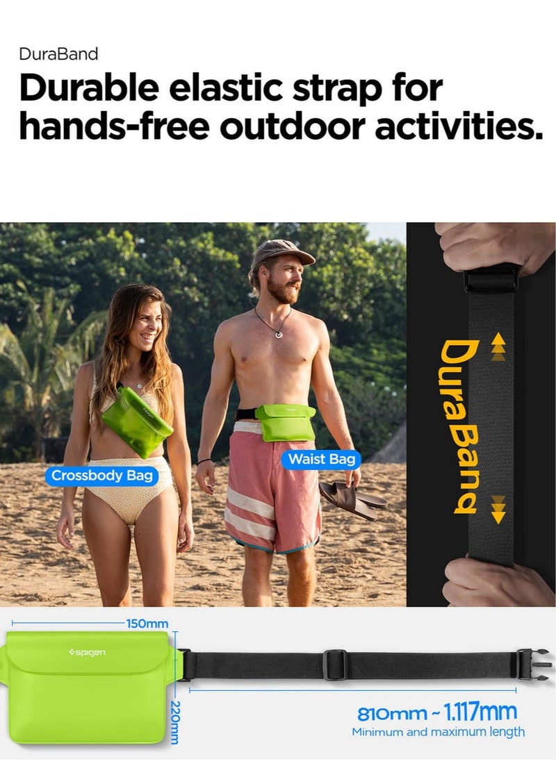 Spigen Aqua Shield Waterproof Pouch Bag A620 (2-Pack) Dry Bag with Adjustable Waist Strap for Beach Swimming Fishing Camping Canoeing Hiking Kayaking Paddle Boarding & Boating - Cactus Green [2 PACK]  - Image 4