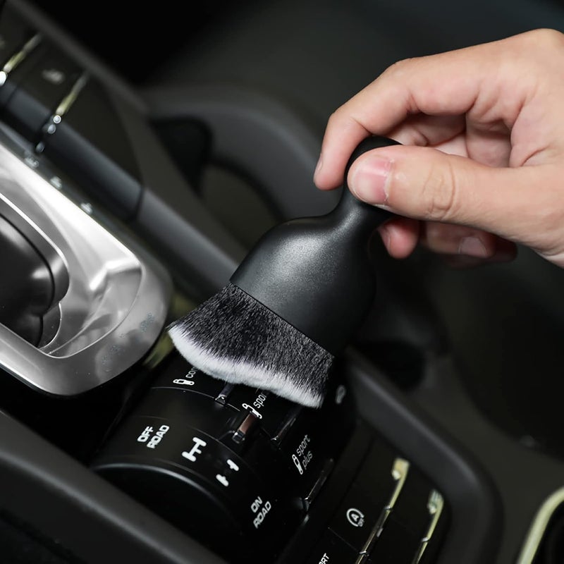 AOCISKA Car Interior Detailing Brush,Soft Bristle Cleaning Brush Car Detailing Brush Dusting Brush,Car Interior Cleaning Tool,Auto Detail Brush Car Dash Duster Brush (Black&White) - Image 3