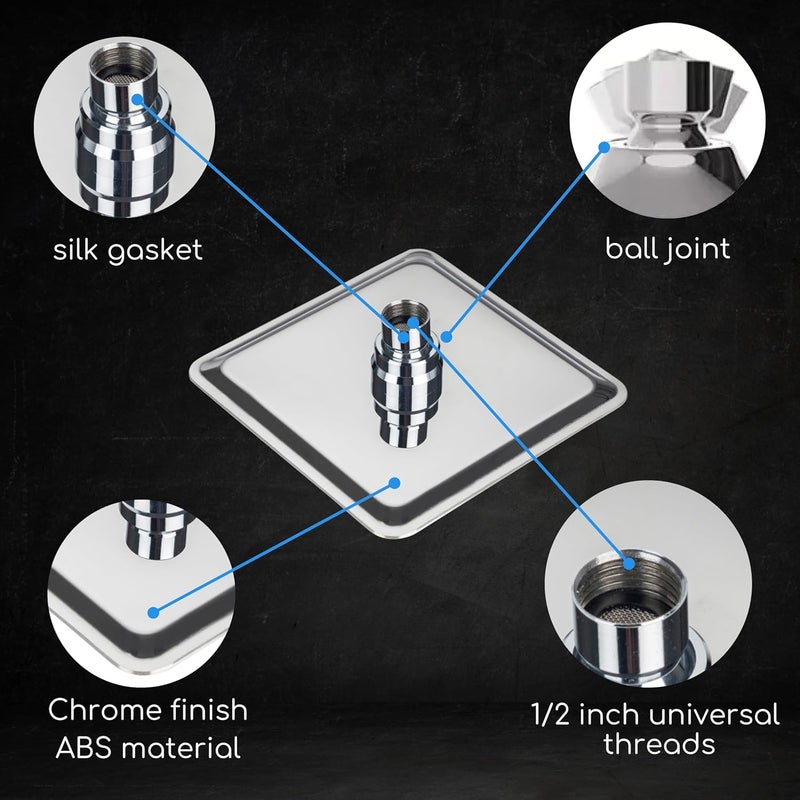 RiverSoft RSRS100 Rain shower 10 inch x 10 inch without arm SS304 Grade Chrome - Image 5