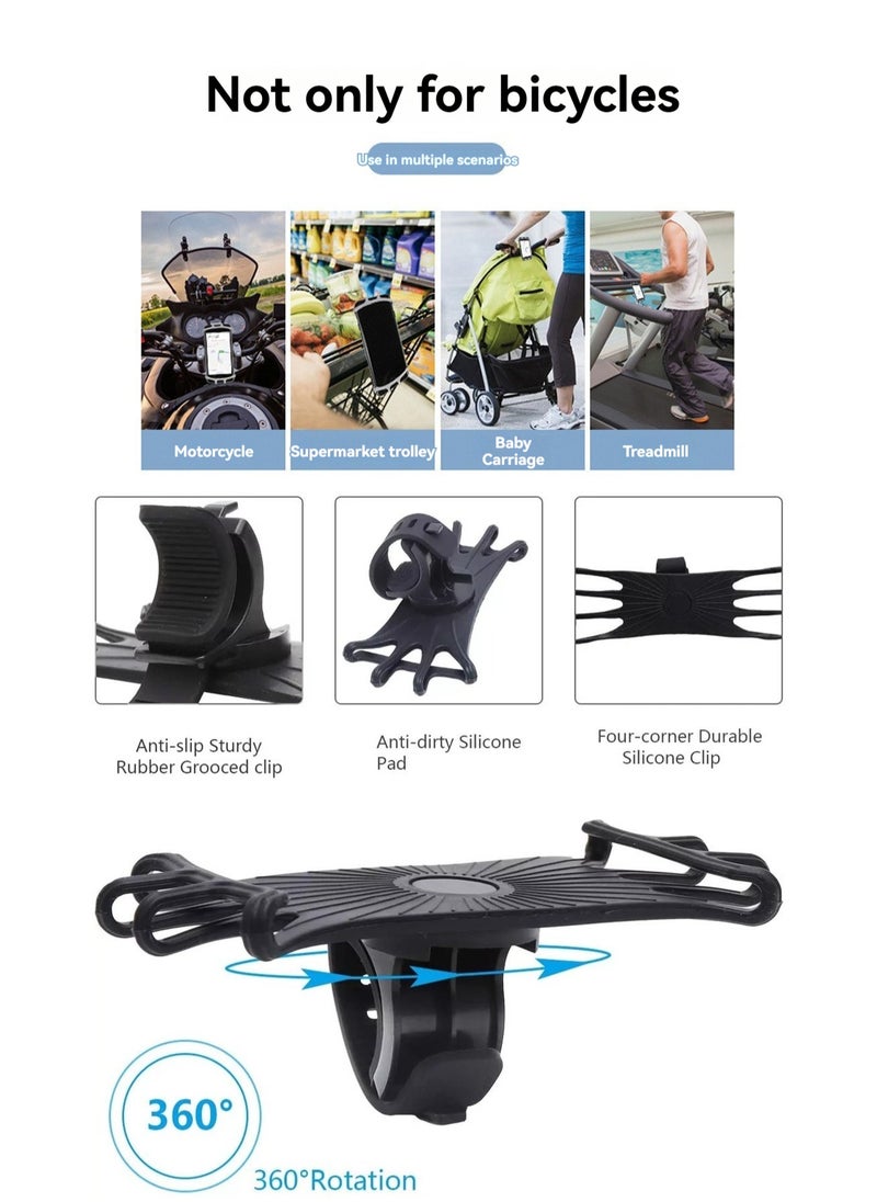 Generic - 2pcs Black Gray Bicycle And Motorcycle Phone Holder Bicycle Phone Holder Handlebar Clamp - Image 1