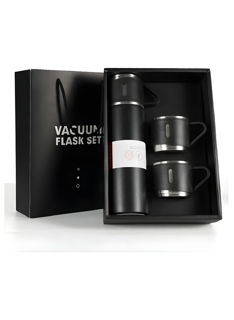 Vacuum Flask 500 ml Vacuum‑Insulated Stainless‑Steel Travel Mug – Double‑Layer Thermos with 3 Interlocking Lids/Cups, BPA‑Free - Image 4