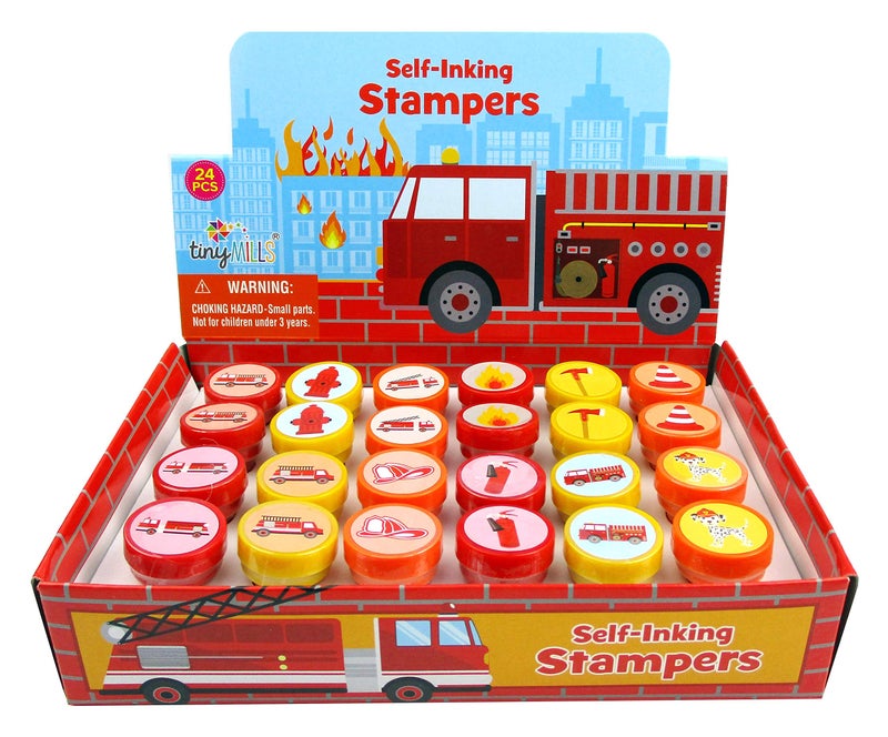 TINYMILLS 24 Pcs Firetrucks Stampers for Kids - Image 1