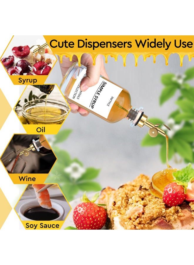 INFTYLE 12oz Olive Oil Dispenser Coffee Syrup Bottles Set of 6, Glass Cooking Oil and Vinegar Bottle Drizzler for Kitchen, with Pourer Spout, Stopper Labels Funnel Brush - Image 2