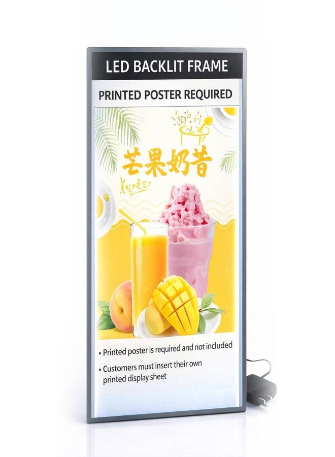 لوحة عرض ملصقات خارجية من QAILUX مزودة بإضاءة LED | حامل عرض زجاجي مكتبي بحجم A4، حامل لوحة قائمة طعام عمودي للتثبيت على الحائط، مناسب للمدارس والمكاتب والفنادق والحفلات (A4) - Image 2