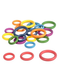 TickiT 73977 Rainbow Wooden Rings Set Of 21 3 Sizes Counting And Sorting Rings Loose Parts Wooden Toy For Babies And Toddlers 10M+ Inspire Curiosity And Openended Play  - Image 2