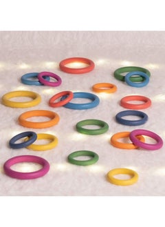 TickiT 73977 Rainbow Wooden Rings Set Of 21 3 Sizes Counting And Sorting Rings Loose Parts Wooden Toy For Babies And Toddlers 10M+ Inspire Curiosity And Openended Play  - Image 4