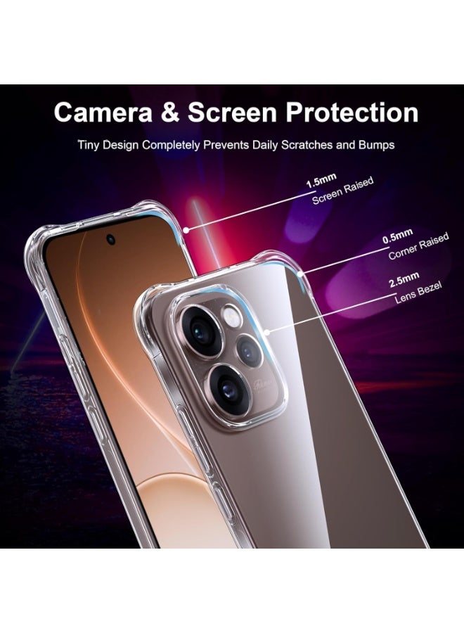 Case for OPPO Reno 15 Pro, Ultra Slim Crystal Clear Anti-Scratch Bumper Cover Flexible Soft TPU Anti-Fall Reinforced Corner Shockproof Transparent Case for Reno 15 Pro - Image 3