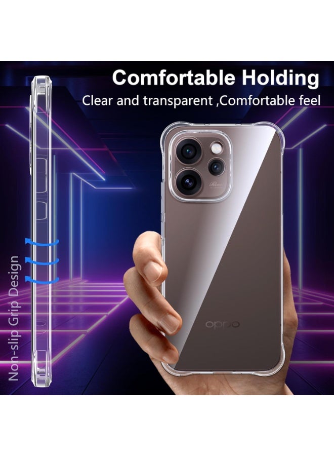 Case for OPPO Reno 15 Pro, Ultra Slim Crystal Clear Anti-Scratch Bumper Cover Flexible Soft TPU Anti-Fall Reinforced Corner Shockproof Transparent Case for Reno 15 Pro - Image 4
