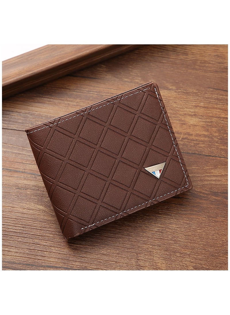 KUYING New Fashion Casual Plaid Multi Card Wallet 