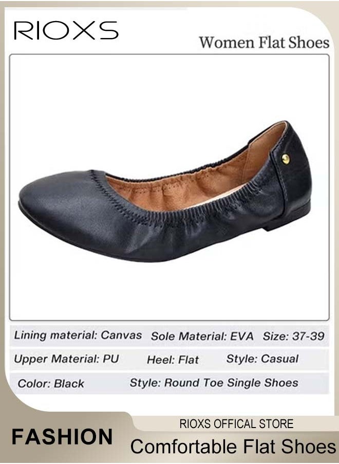 RIOXS - Women's Belice Ballet Flats, Ultra Soft Round Toe Slip-ons, Comfortable Flat Shoes, Walking Ballerina Shoes, Low Heel Dressy Ballerina Shoes, Anti-slip Work Shoes, Business Shoes, Dance Flats - Image 1