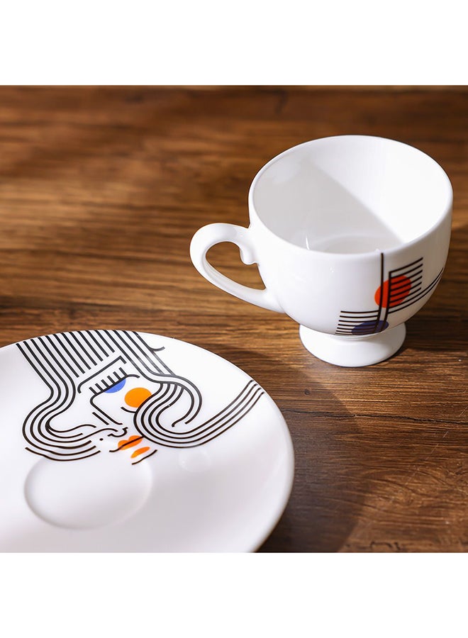 DANUBE HOME Claire Fine Bone China Espresso Cup & Saucer Set – Elegant Coffee Cup with Saucer, Durable and Microwave Safe, Perfect for Espresso Lovers and Gift Ideas 100ml  - Image 3