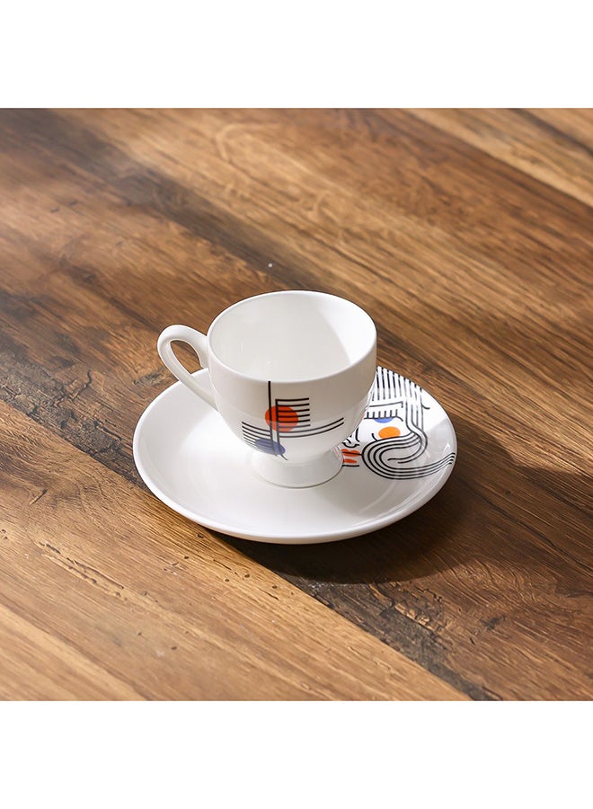 DANUBE HOME Claire Fine Bone China Espresso Cup & Saucer Set – Elegant Coffee Cup with Saucer, Durable and Microwave Safe, Perfect for Espresso Lovers and Gift Ideas 100ml  - Image 1