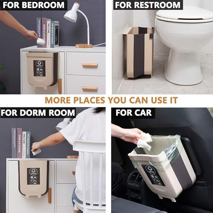EDBIRET Hanging Trash Bin for Kitchen Cabinet Door Compact Garbage Can for Cabinet or Drawer Small Waste Bin for Kitchen Bedroom Dorm Room Car MultiColor Pack of 1 - Image 5