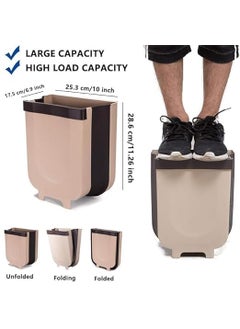 EDBIRET EDBIRET Hanging Trash Bin for Kitchen Cabinet Door Compact Garbage Can for Cabinet or Drawer Small Waste Bin for Kitchen Bedroom Dorm Room Car MultiColor Pack of 1  - Image 3