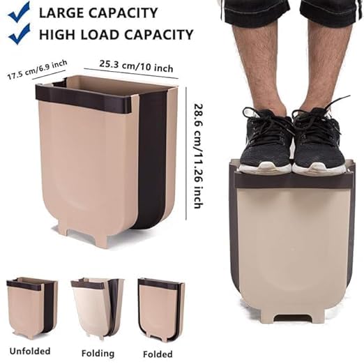 EDBIRET Hanging Trash Bin for Kitchen Cabinet Door Compact Garbage Can for Cabinet or Drawer Small Waste Bin for Kitchen Bedroom Dorm Room Car MultiColor Pack of 1 - Image 3