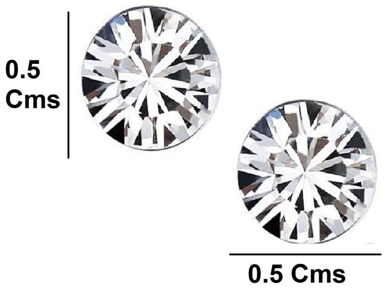 Oomph! OOMPH Jewellery Pair of Silver Stainless Steel V Small Magnetic Non-Piercing Stud Earrings For Men & Boys (EFQ7) - Image 4